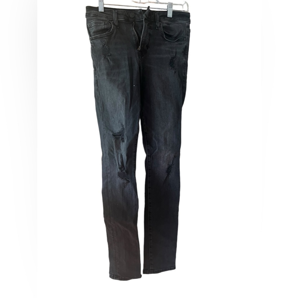 Express Skinny Black‎ Gray Wash Ripped Jeans